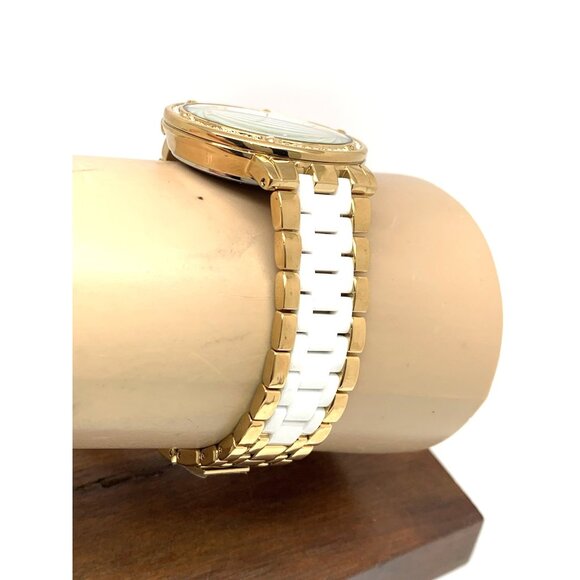 Anne Klein Women's Watch AK/3994 Quartz MOP Dial White Ceramic Gold Steel 36mm - Picture 12 of 14